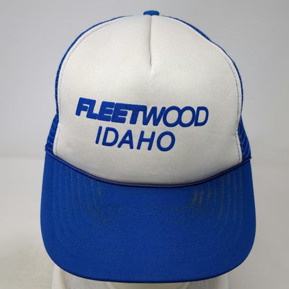 Blue Fleetwood Idaho Trucker Hat One Size Mesh Back Snapback Foam Front Print