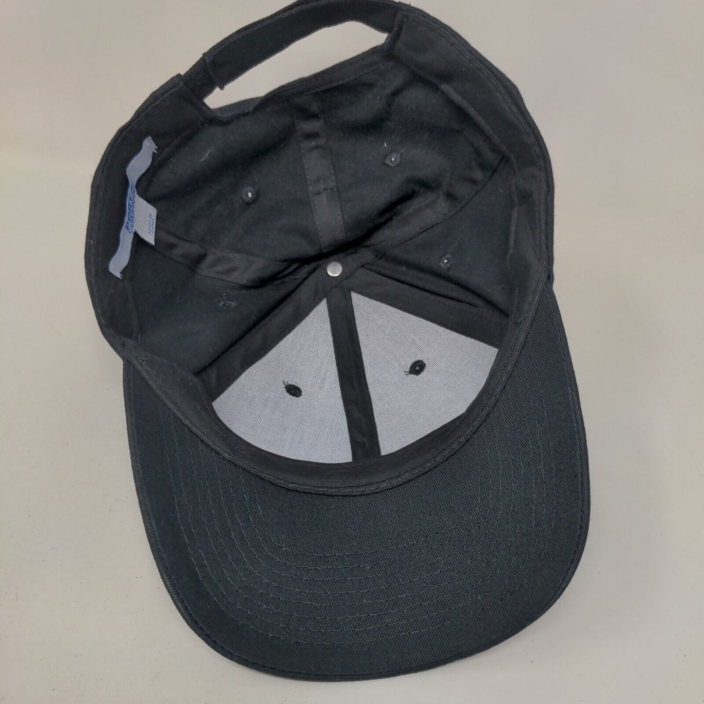 Port & Company Strapback Hat Black One Size Adjustable Vented Holes Blank