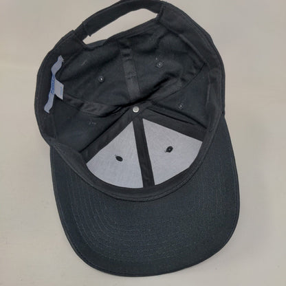 Port & Company Strapback Hat Black One Size Adjustable Vented Holes Blank