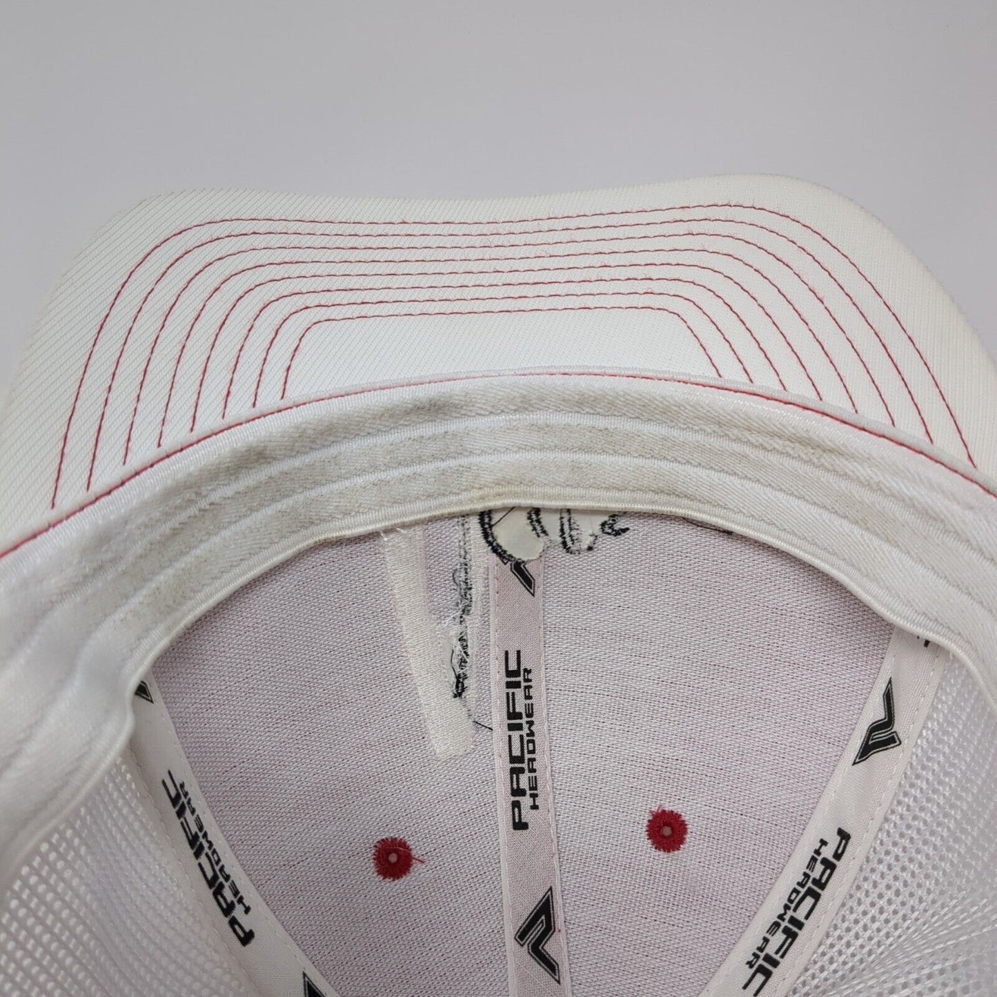 Al's Pawn & Sports Fitted Trucker Hat Red 7 3/8-8 Mesh Back Pacific Headwear