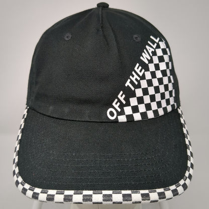 Vans 5 Panel Black One Size Hat Checkered Off The Wall Graphic Slideback