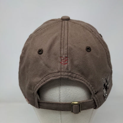 Gettin' Close Slideback Hat Brown OSFA Adjustable Embroidered Distressed Cotton