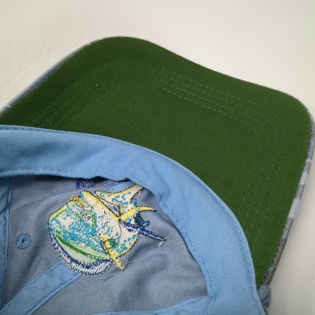 Guy Harvey Blue Camo Mahi Mahi Fish Baseball Cap One Size Strapback Fishing Hat