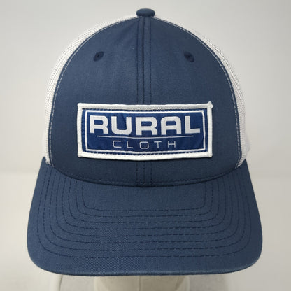 Rural Cloth Patch Snapback Mesh Back Trucker Hat Blue One Size Yupoong