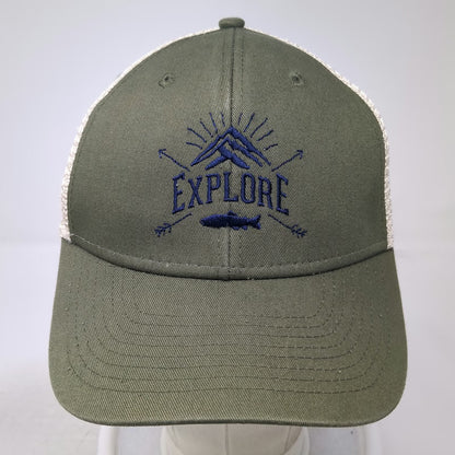 Ouray Baseball Cap Green One Size Explore Mountain Fish Mesh Strapback Hat