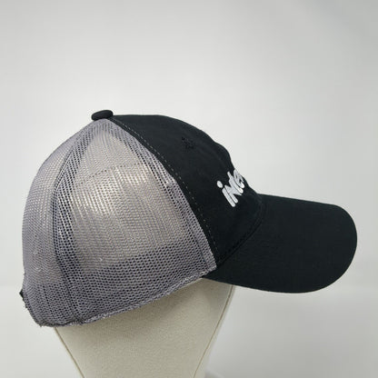 IntelliGen Strapback Trucker Hat Black One Size Adjustable Mesh Back Outdoor Cap