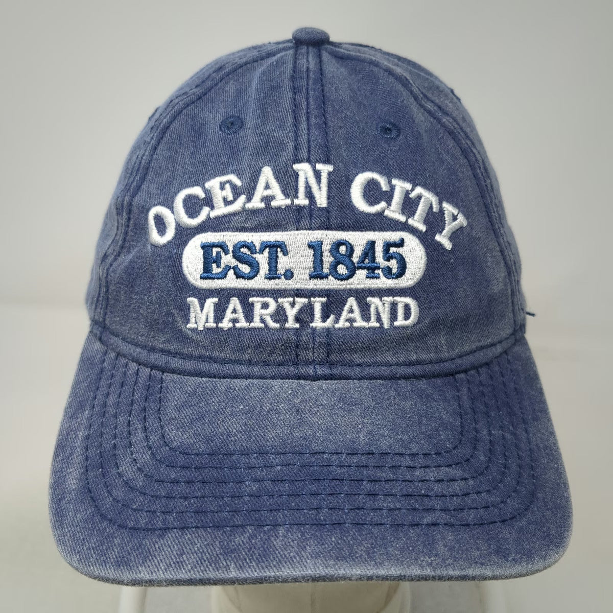 Sunsations Ocean City Maryland Blue One Size Baseball Cap Cotton Slideback Hat