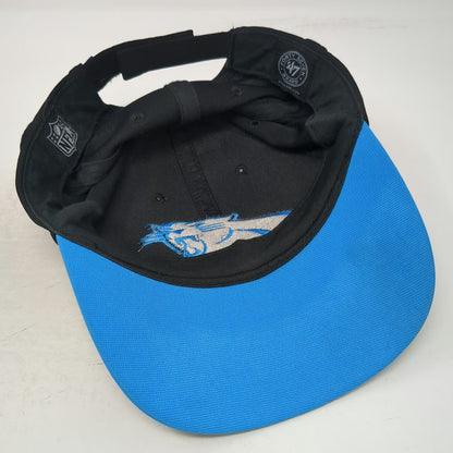 '47 Baseball Cap Black Blue One Size Carolina Panthers NFL Strapback Logo hat