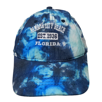 Panama City Beach Florida Strapback Hat Blue OS Adjustable Tie Dye Surf Style