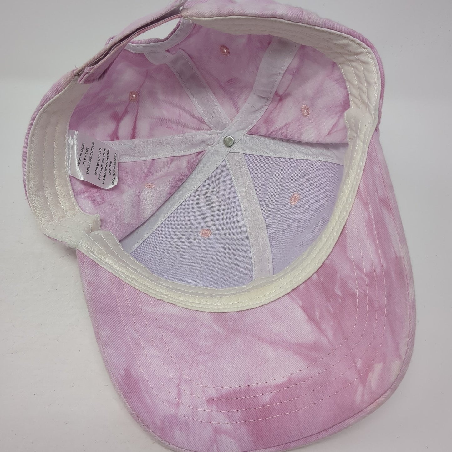 Unbranded Strapback Hat Pink One Size Adjustable Tie Dye Blank 6 Panel
