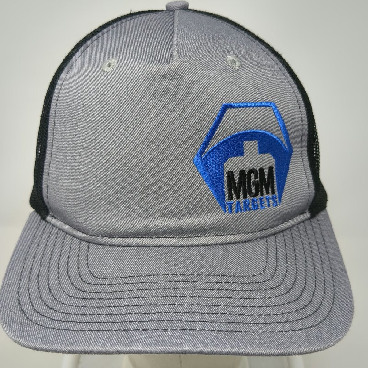 Port Authority Trucker Hat Gray Black One Size MGM Targets Shooting Mesh Back