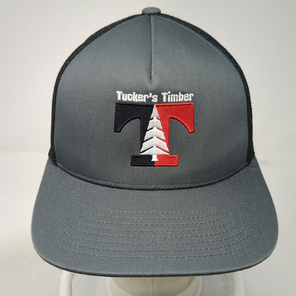 Pacific Headwear Gray OSFM Trucker Hat Tuckers Timber Pine Tree Mesh Snapback