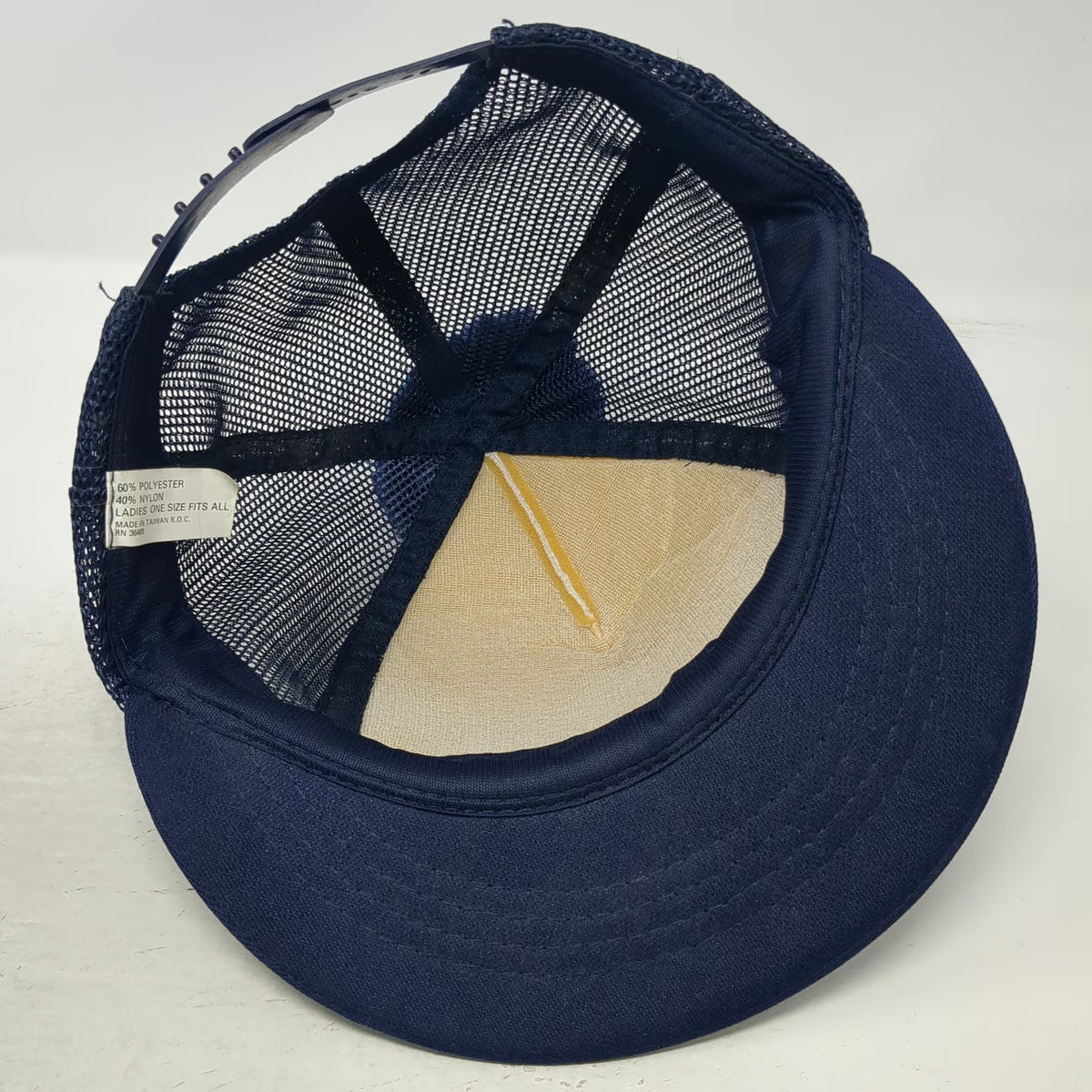 Blue White Trucker Hat Mesh Back Pom Pom Snapback Foam Front Cap Vintage
