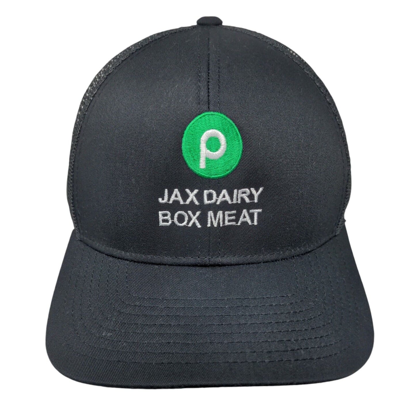 Jax Dairy Box Meat Snapback Trucker Hat Black One Size Pacific Headwear
