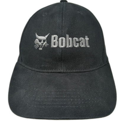 Hiphic Bobcat Logo Embroidered Baseball Cap Black One Size Strapback Hat