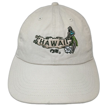 Newhattan Baseball Cap Beige One Size Hawaii Hula Girl Embroidered Strapback Hat