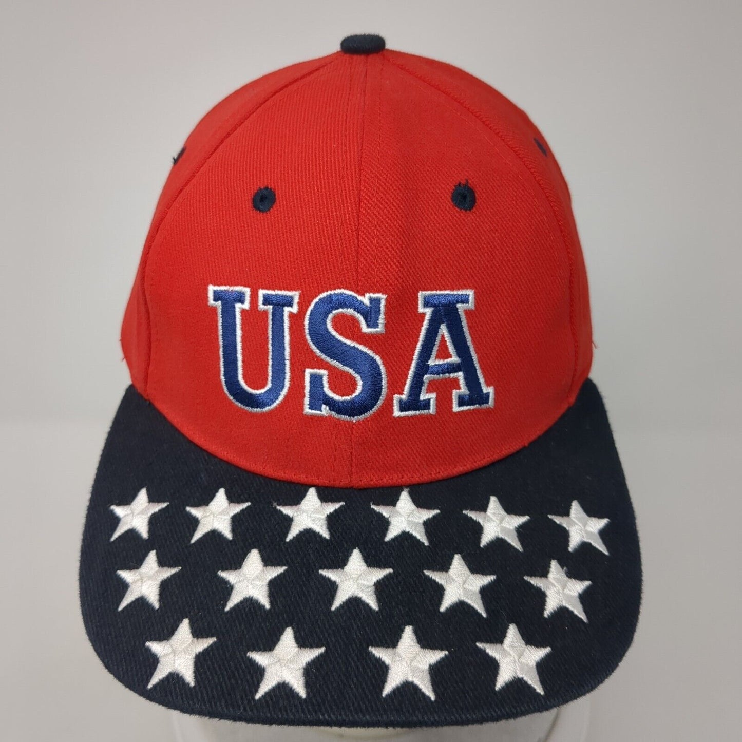 USA Strapback Hat Multicolor Size 58cm Adjustable Embroidered Stars Patriotic