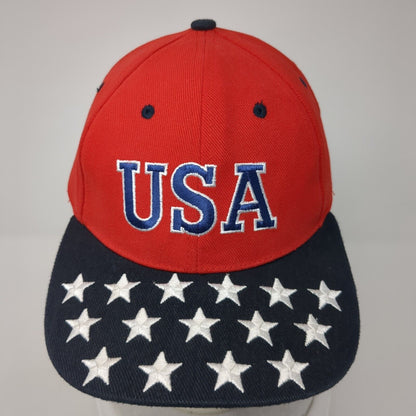 USA Strapback Hat Multicolor Size 58cm Adjustable Embroidered Stars Patriotic