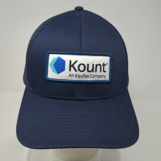 Kount An Equifax Company Snapback Trucker Hat Blue One Size Mesh Back