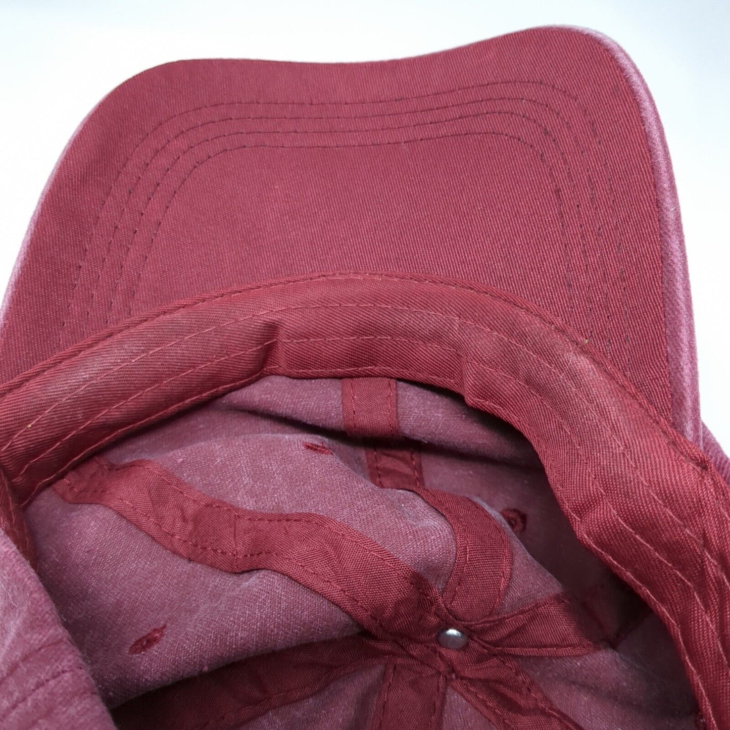 Unbranded Slideback Hat Red One Size Adjustable Vented Holes 6 Panel Blank