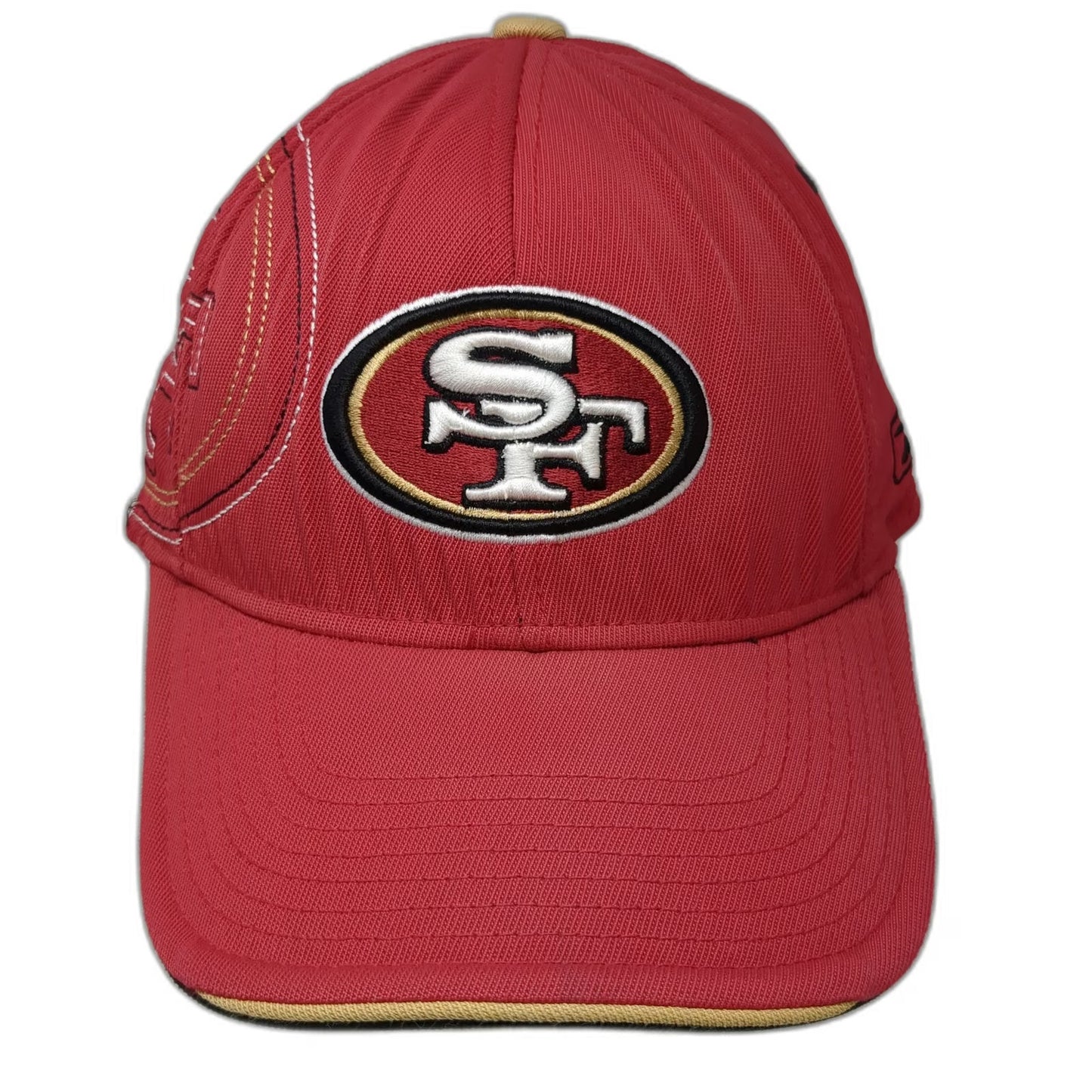 San Francisco 49ers NFL Reebok Cap Red Size XL Fitted Stretch Gold Black White