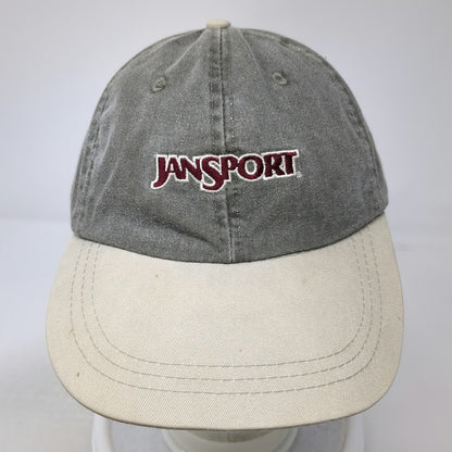 JanSport Baseball Cap Green Beige One Size Slideback Cotton Two Tone Logo Hat