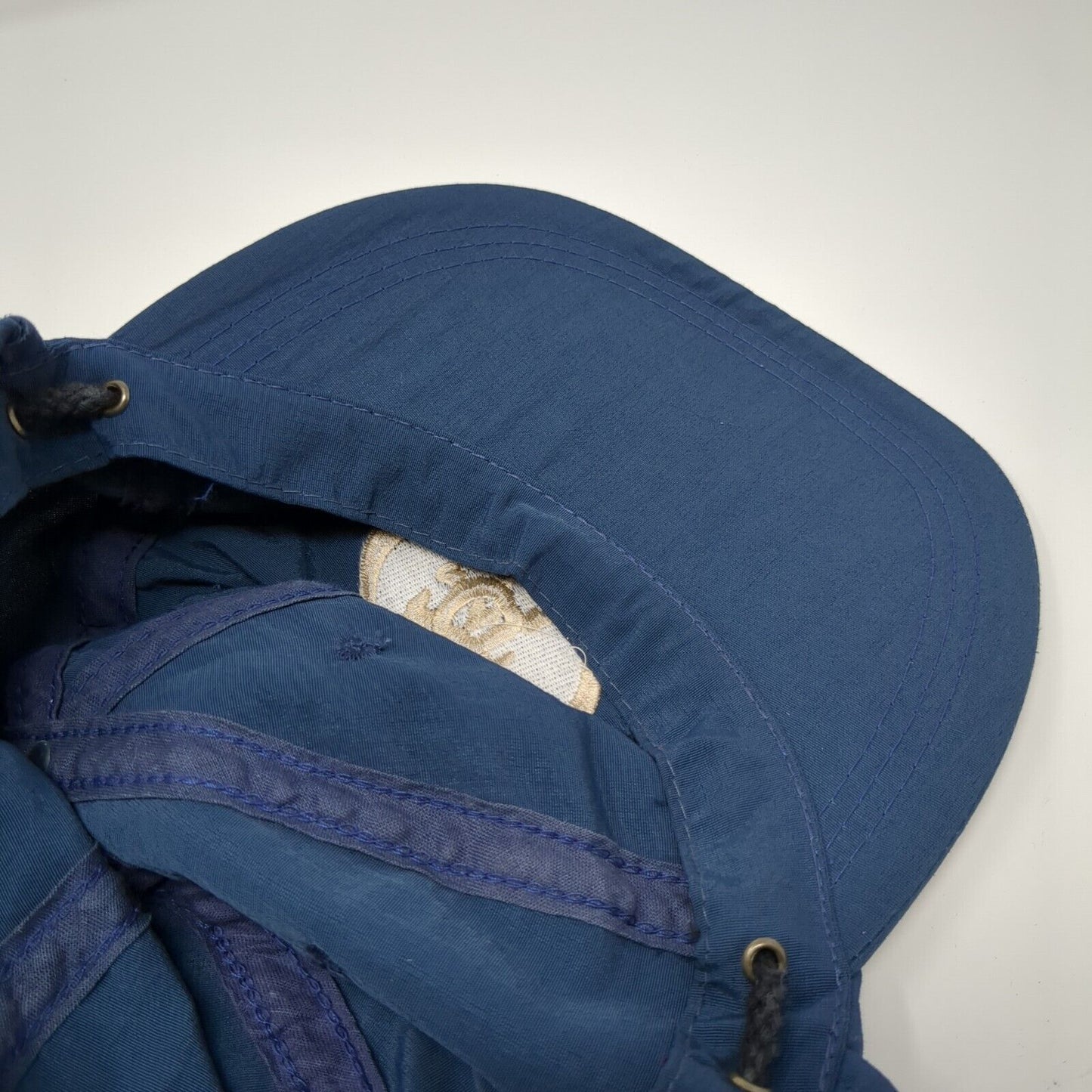 Unbranded Trapper Hat Blue One Size Adjustable Drawstring Ear Flaps 6 Panel