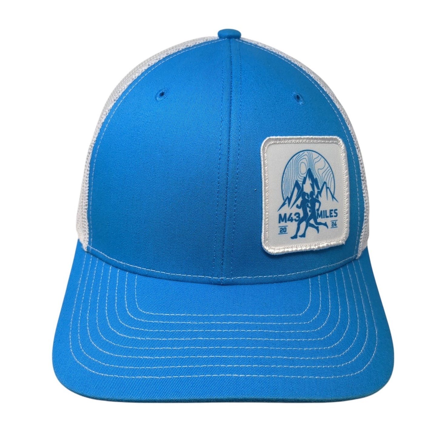 M43 Miles 2024 Snapback Trucker Hat Blue OS Adjustable Mesh Back Richardson