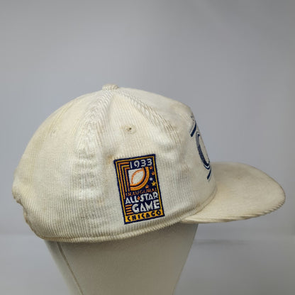 New Era Chicago Cubs MLB 5 Panel Beige Hat One Size Corduroy Side Patch Snapback