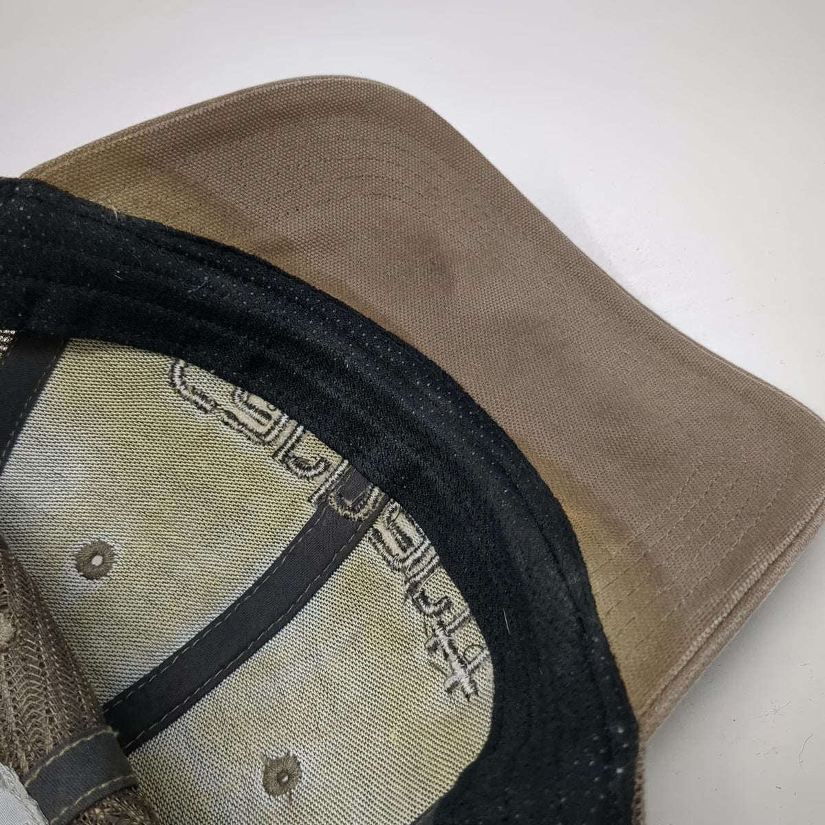 Carhartt Trucker Hat Brown One Size Mesh Back Snapback Embroidered Logo Canvas