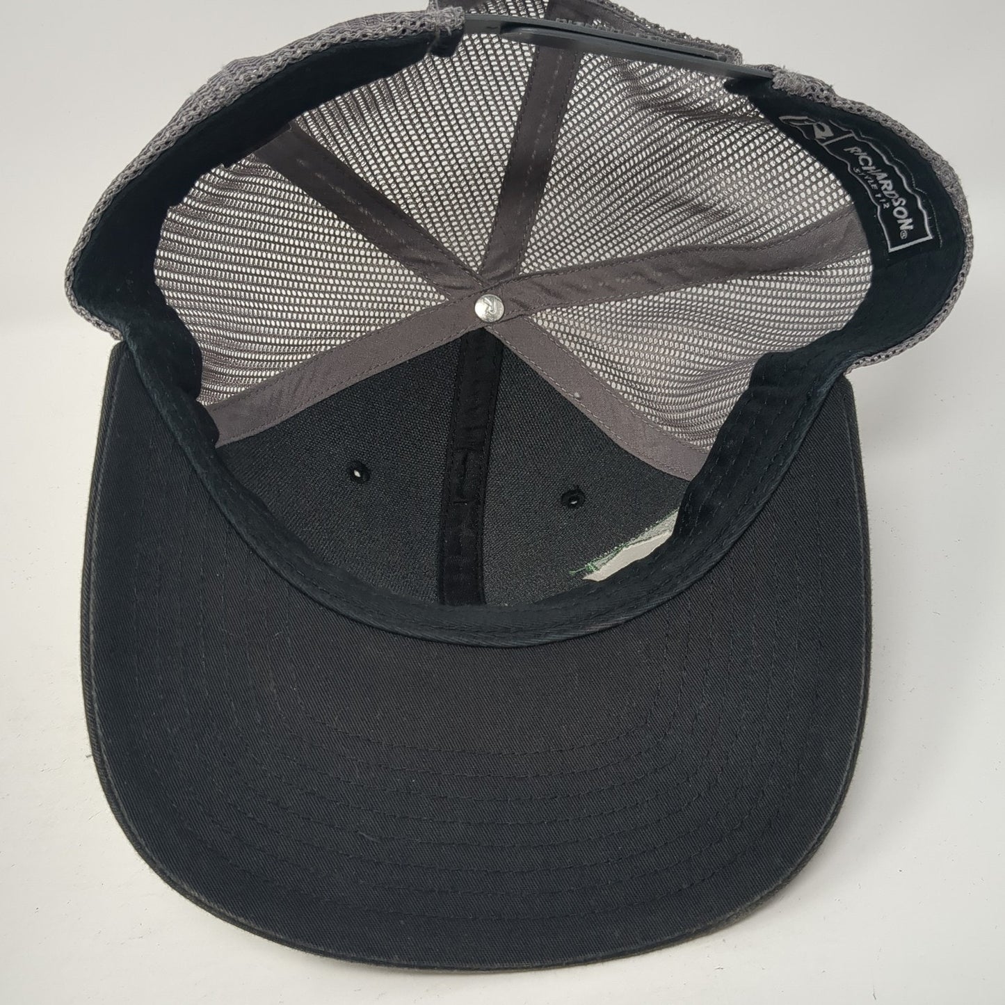 H Snapback Trucker Hat Black One Size Adjustable Mesh Back Richardson