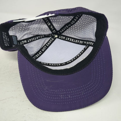 Heartbeat Hot Sauce Co. Trucker Hat Purple Blue One Size Flat Brim Perforated