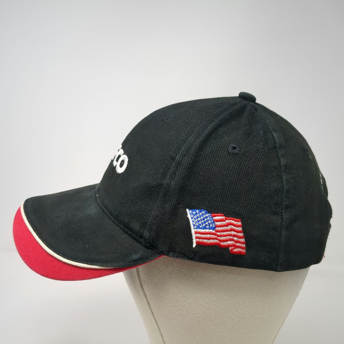 Crafco Baseball Cap Black One Size Hat American Flag Logo Strapback Pavement