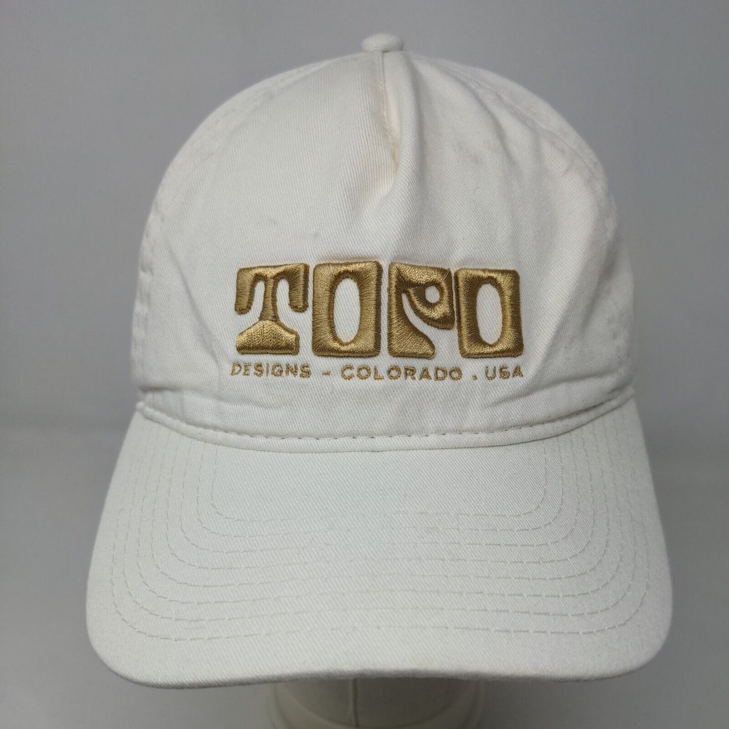 Topo Men's Snapback Hat White Size OS Embroidered Logo 100% Cotton