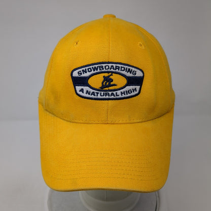 Snowboarding A Natural High Fitted Hat Yellow One Size Embroidered