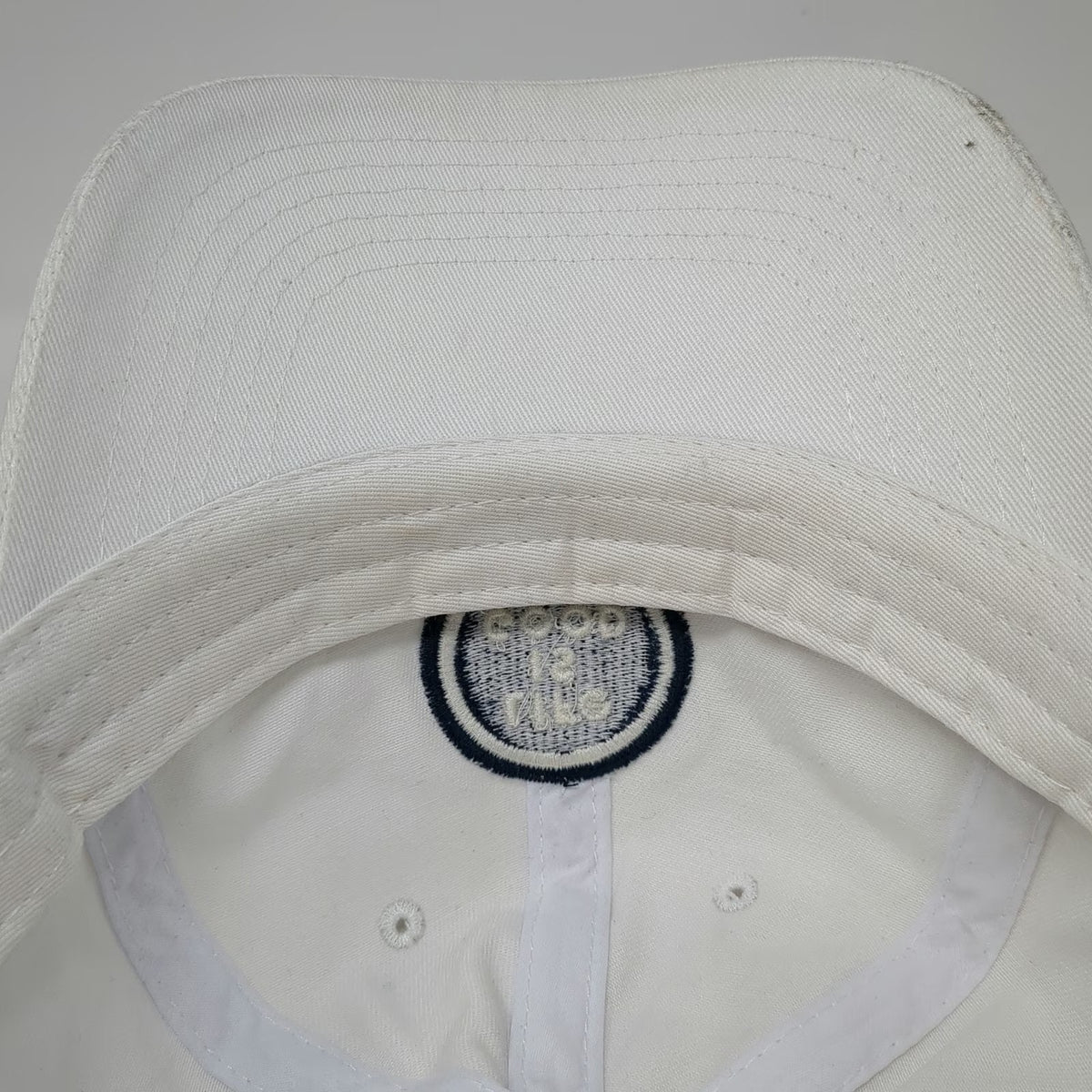 Life is Good Baseball Cap White One Size Slideback Cotton Graphic Patch Hat