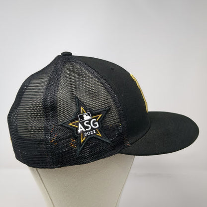New Era Oakland Athletics MLB Trucker Hat Black Gold 7 7/8 ASG 2022 Mesh Pattern