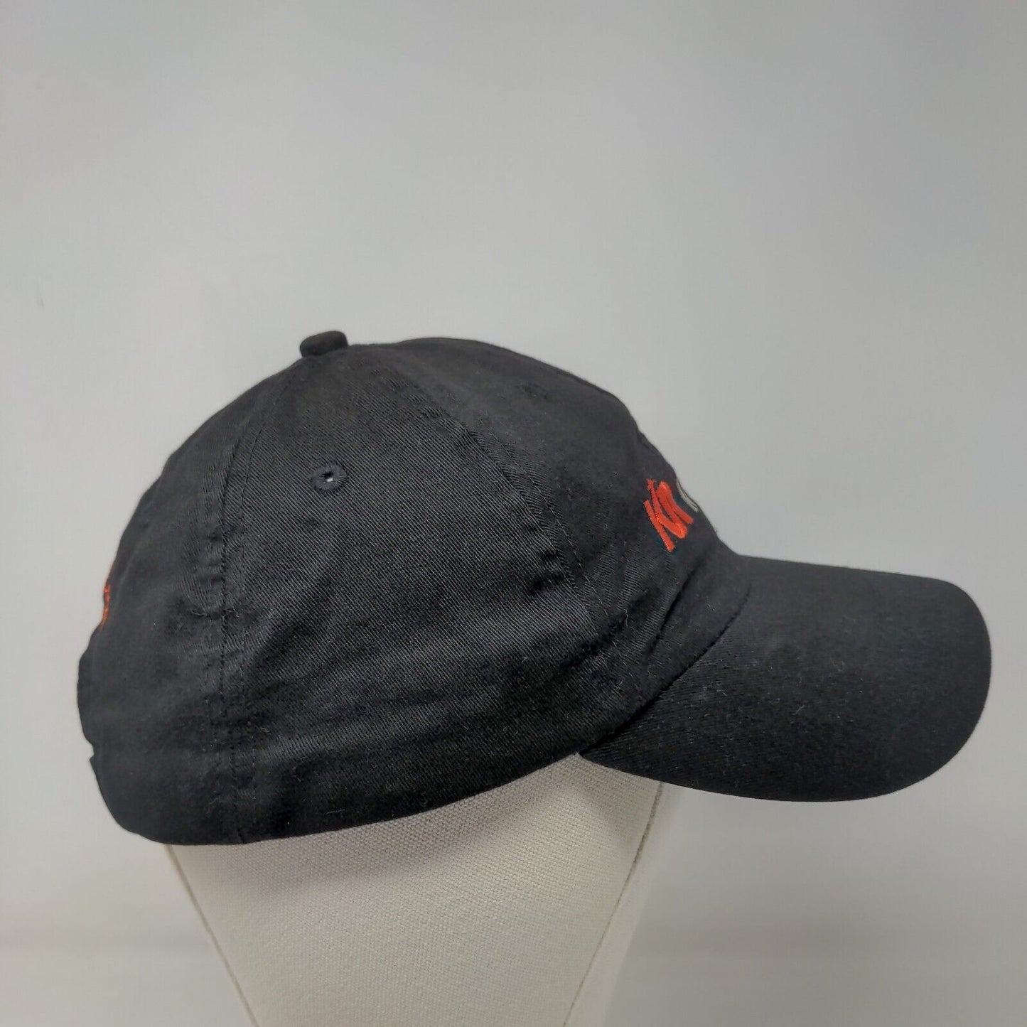 Kirby Risk Men's Slideback Hat Black Size OSFM Embroidered Logo 100% Cotton