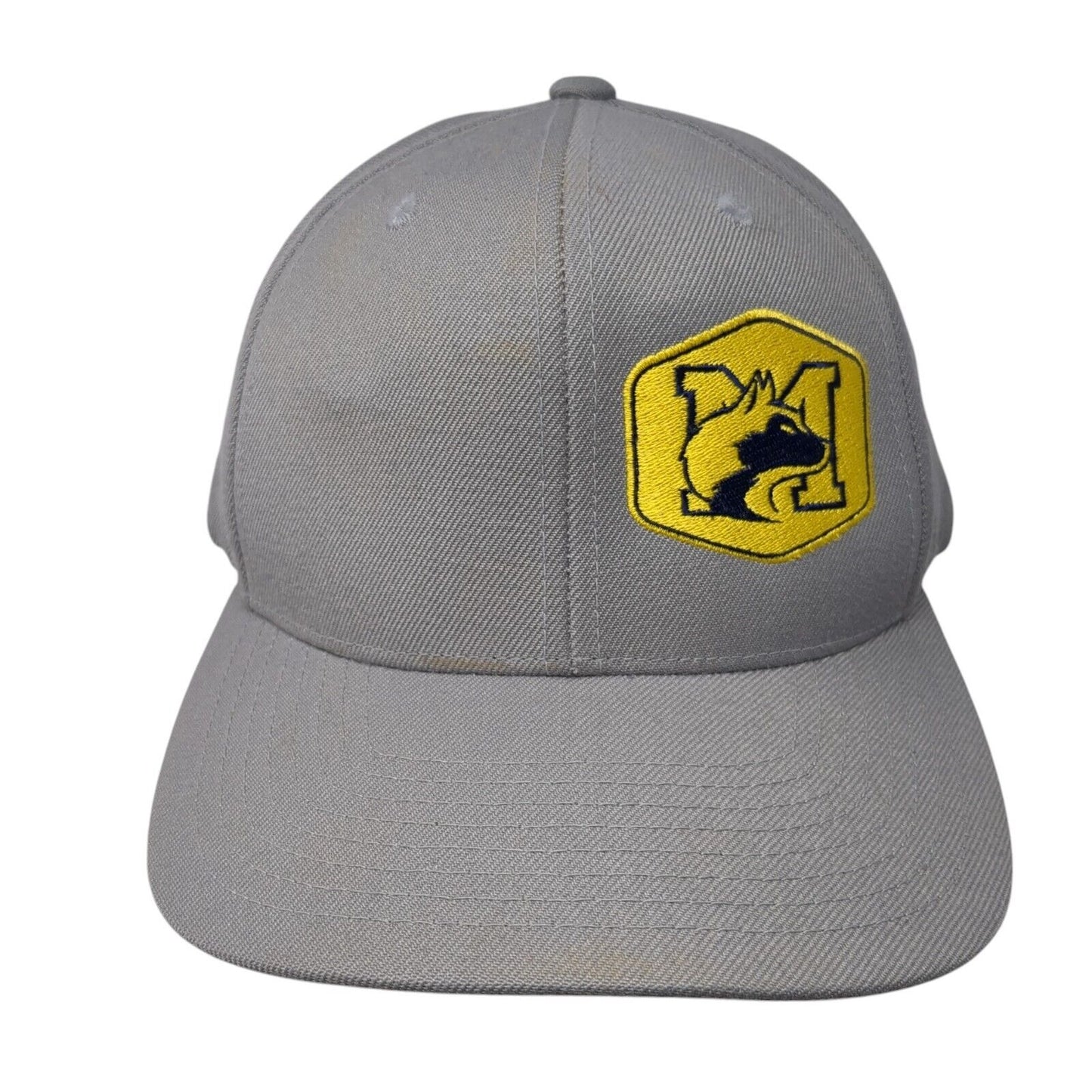 Yupoong Classics Snapback Hat Gray OSFA Embroidered M Cat Logo