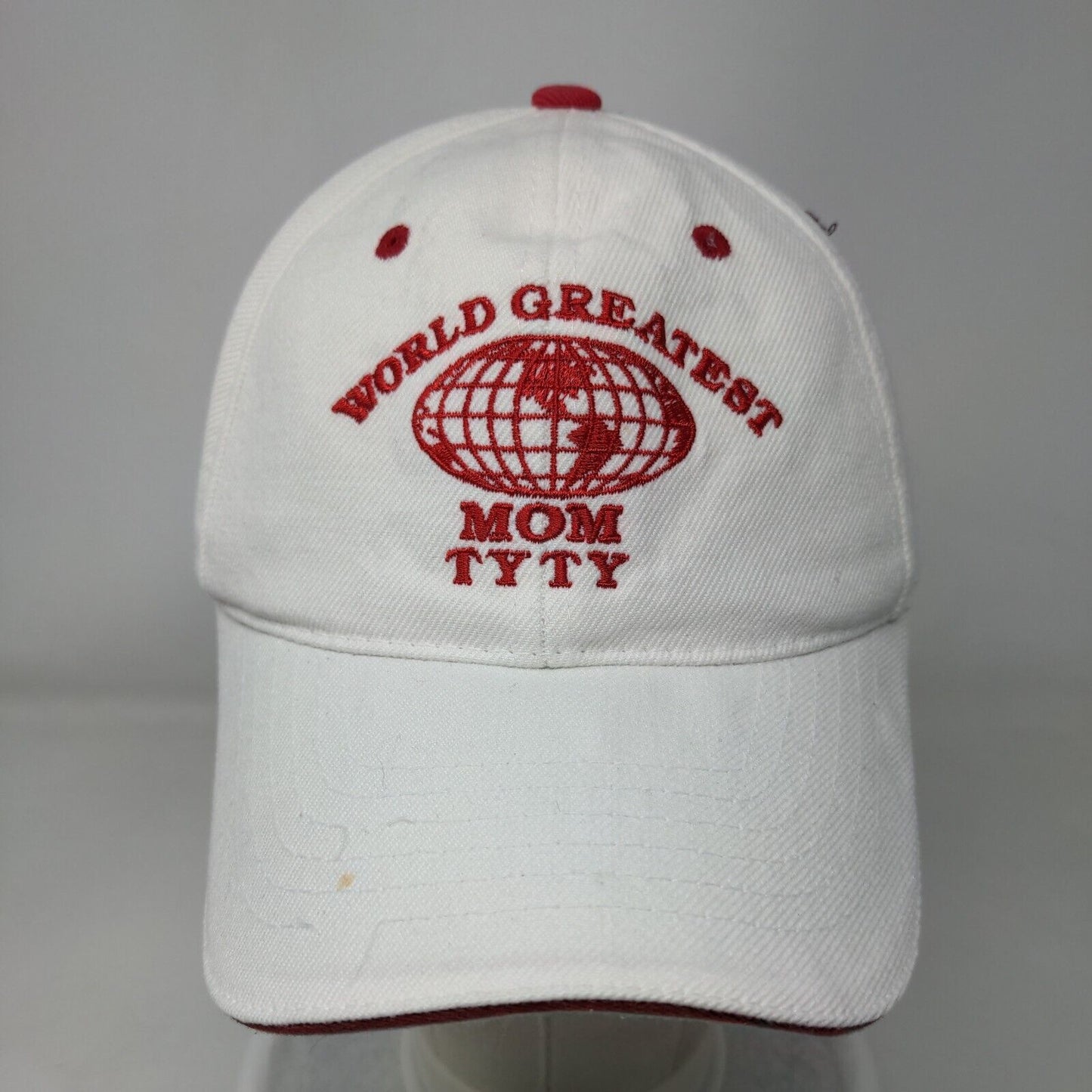 World Greatest Mom TY TY Strapback Hat White One Size Adjustable Embroidered