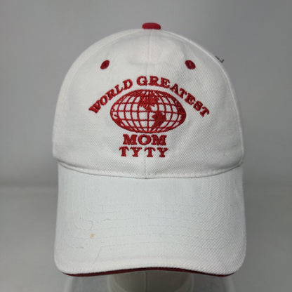 World Greatest Mom TY TY Strapback Hat White One Size Adjustable Embroidered
