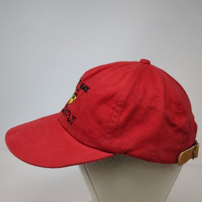Mount Gay Rum Baseball Cap Red One Size Leather Strapback 1997 Hospice Regatta