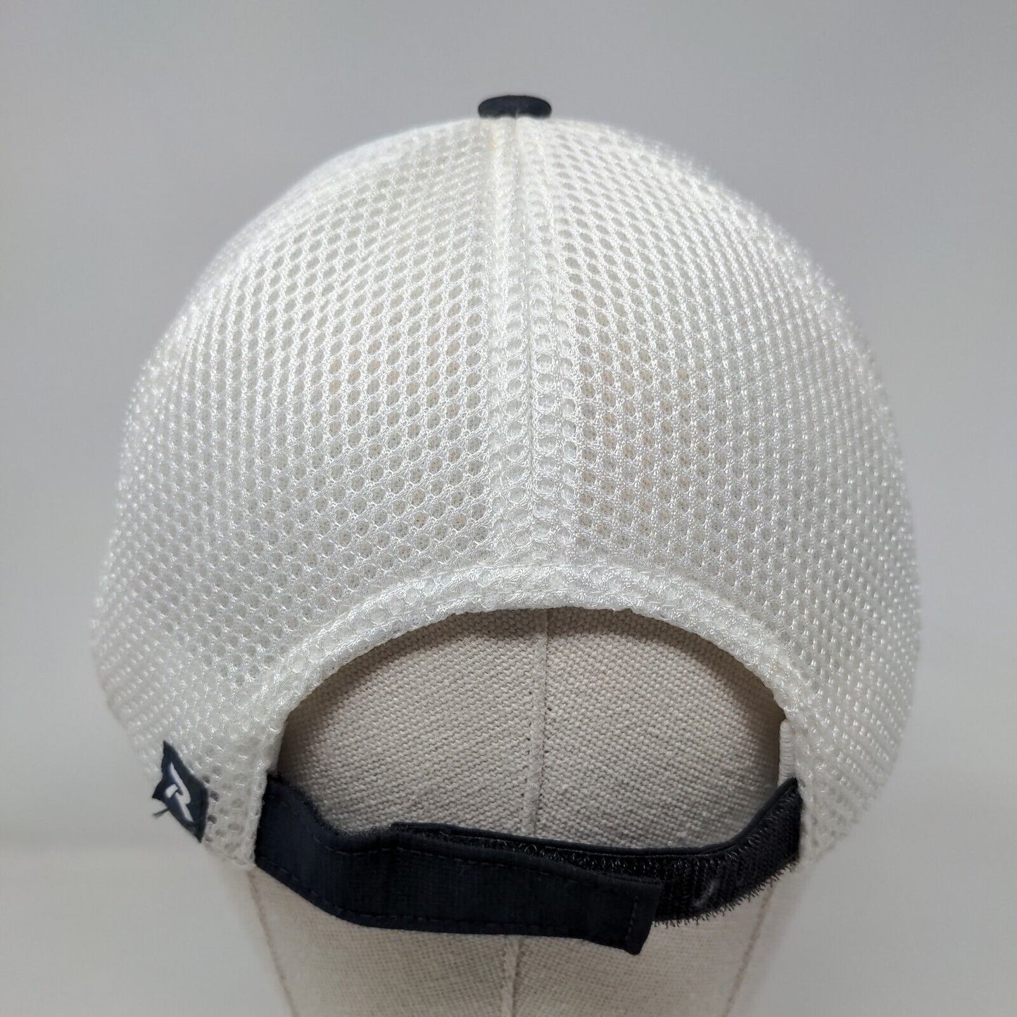 Richardson Strapback Mesh Back Trucker Hat Blue One Size Embroidered Logo