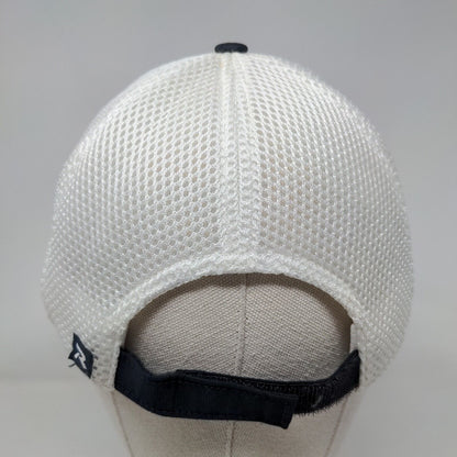 Richardson Strapback Mesh Back Trucker Hat Blue One Size Embroidered Logo