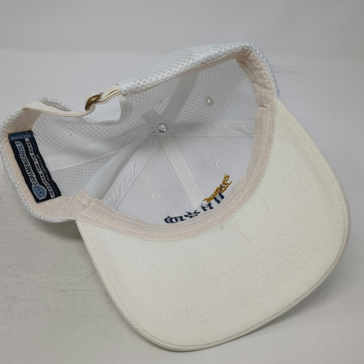 Cap America Baseball Cap White One Size Miller Lite Mesh Slideback Golf Hat