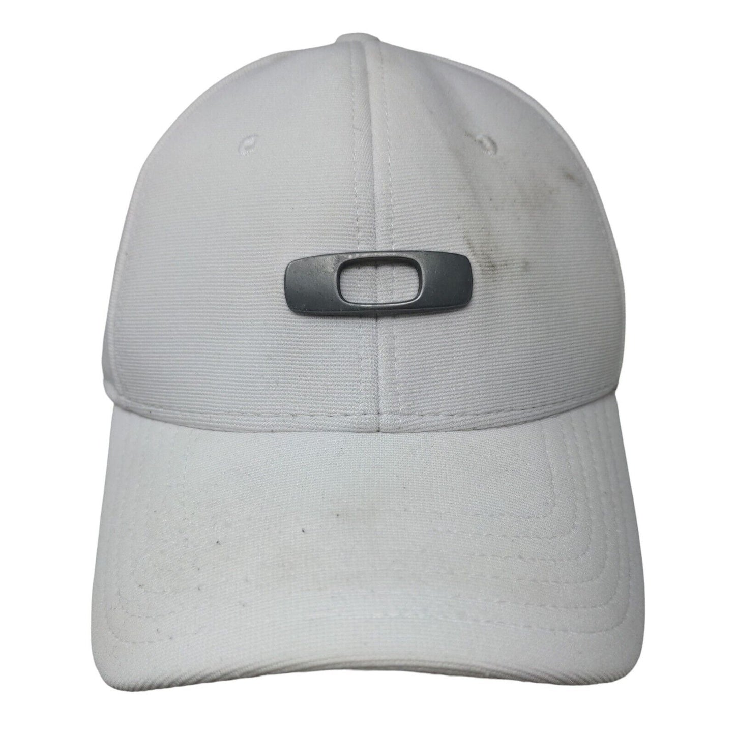 Oakley Men's Fitted Hat White Size L/XL 3D Logo Classic Low Flex