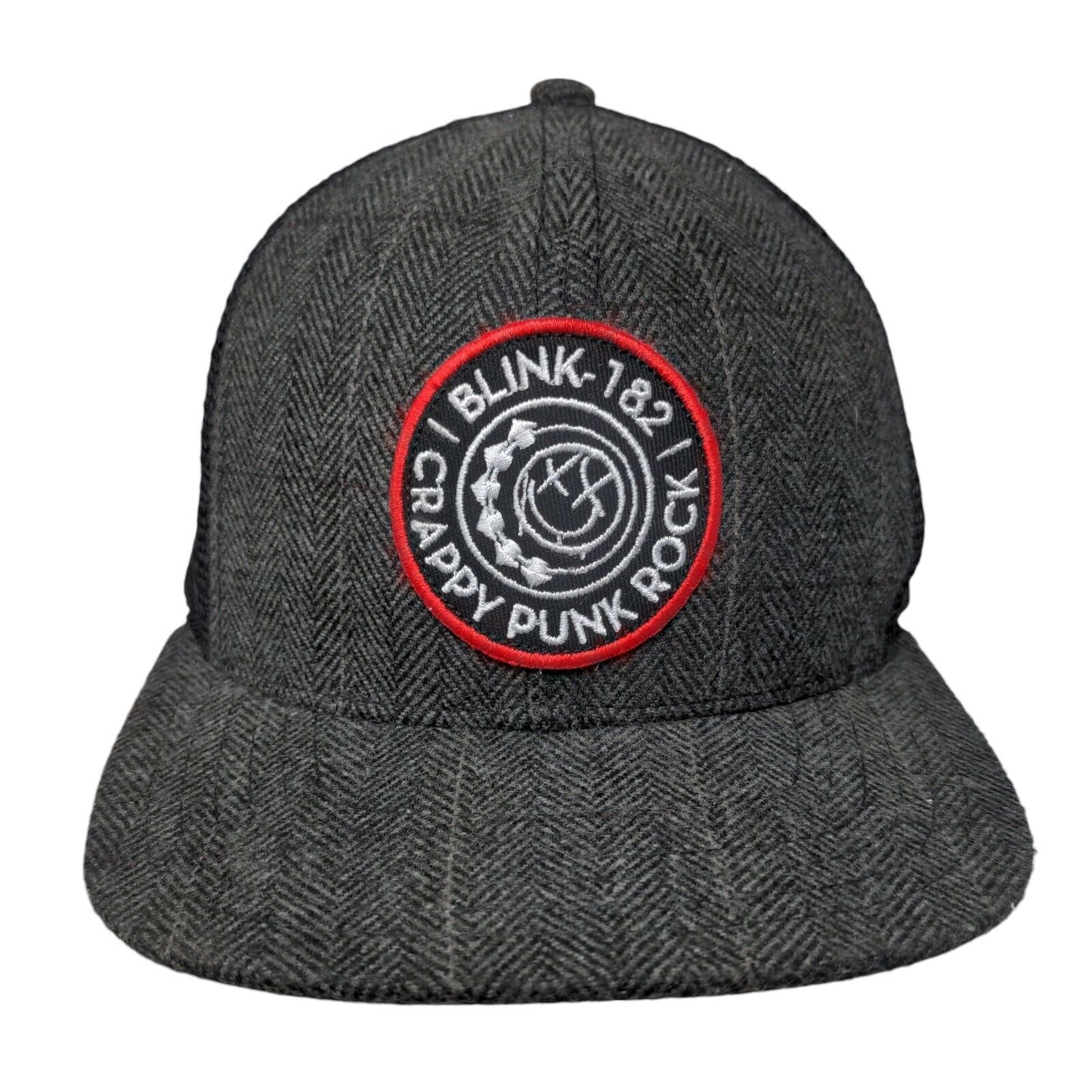 Blink-182 Crappy Punk Rock Snapback Mesh Back Trucker Hat Gray One Size