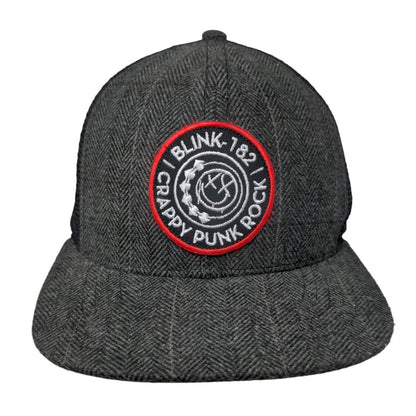 Blink-182 Crappy Punk Rock Snapback Mesh Back Trucker Hat Gray One Size