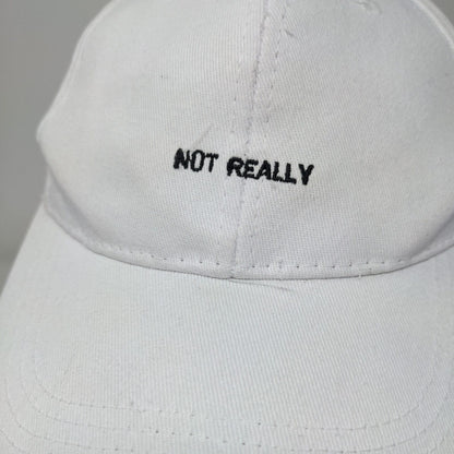 Not Really Slideback Hat White One Size Adjustable Embroidered 6 Panel