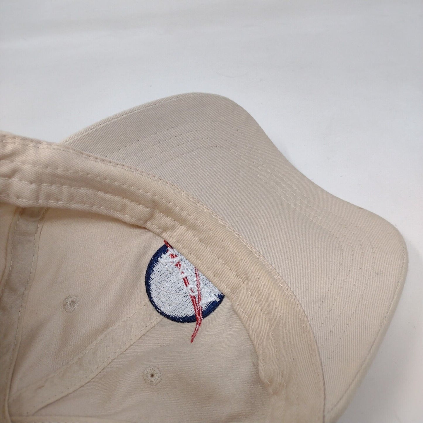 NASA Slideback Hat Tan One Size Adjustable Embroidered Prairie Mountain Cotton